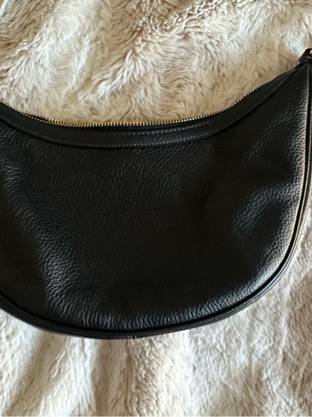 Coach Black Pebbled Leather Crescent Crossbody with Gold Hardware - Picture 3 of 5